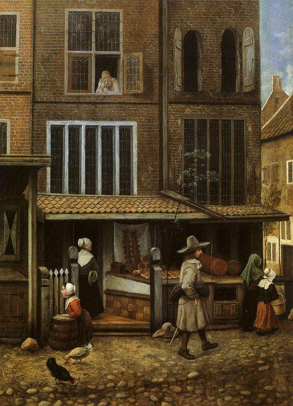 Jacobus Vrel Street Scene with Bakery Spain oil painting art